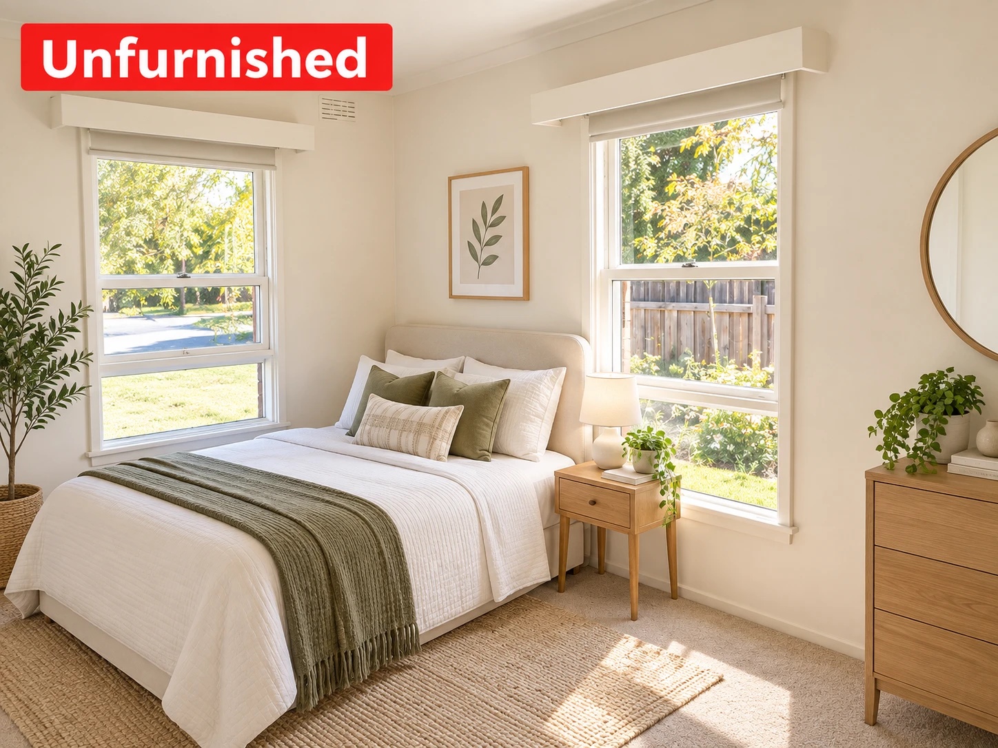 Main bedroom at 17 Third Avenue, Dandenong North (virtually staged, offered unfurnished)