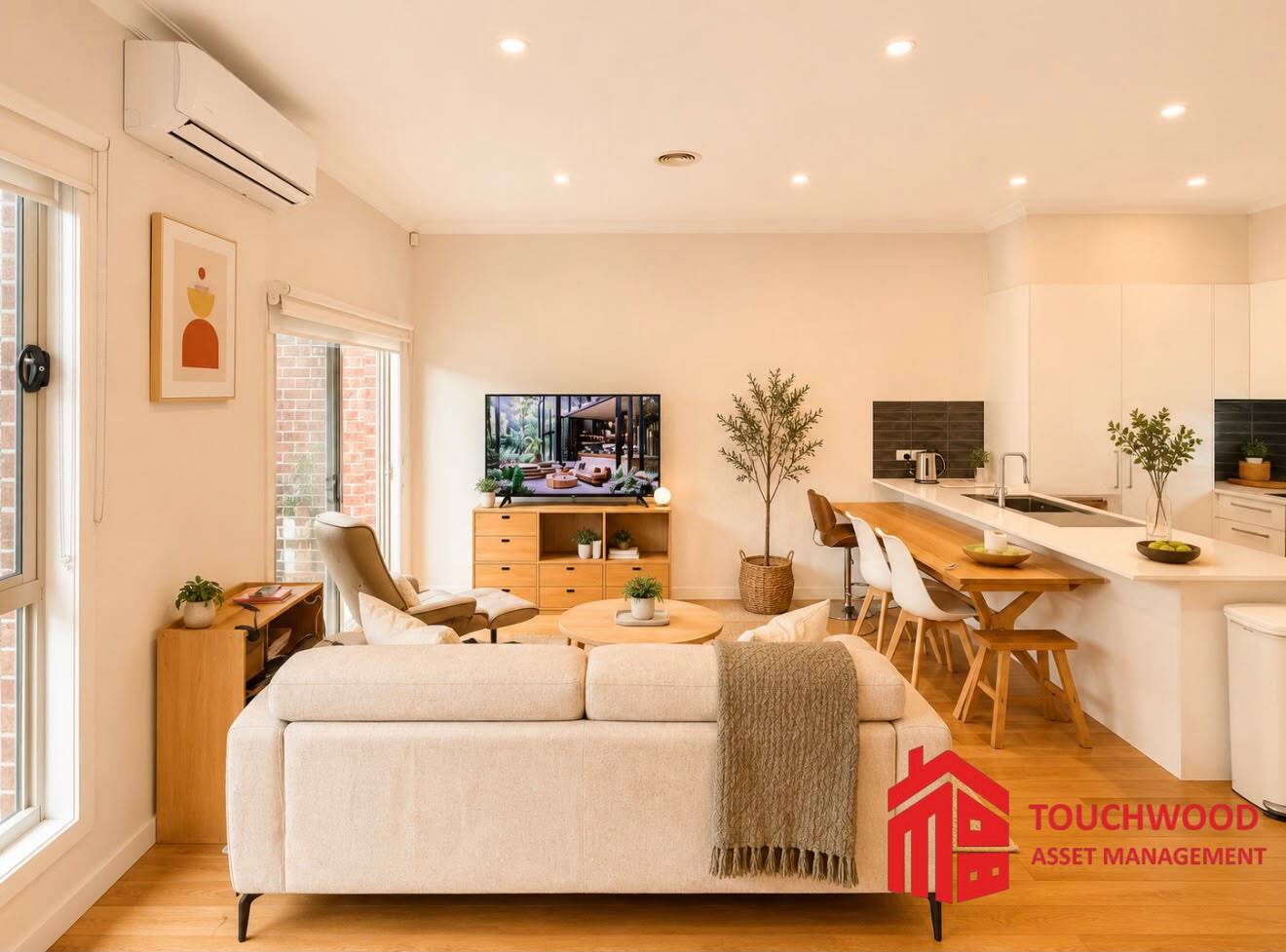 Living and dining with kitchen beyond at 2/15 Victoria Avenue, Mitcham