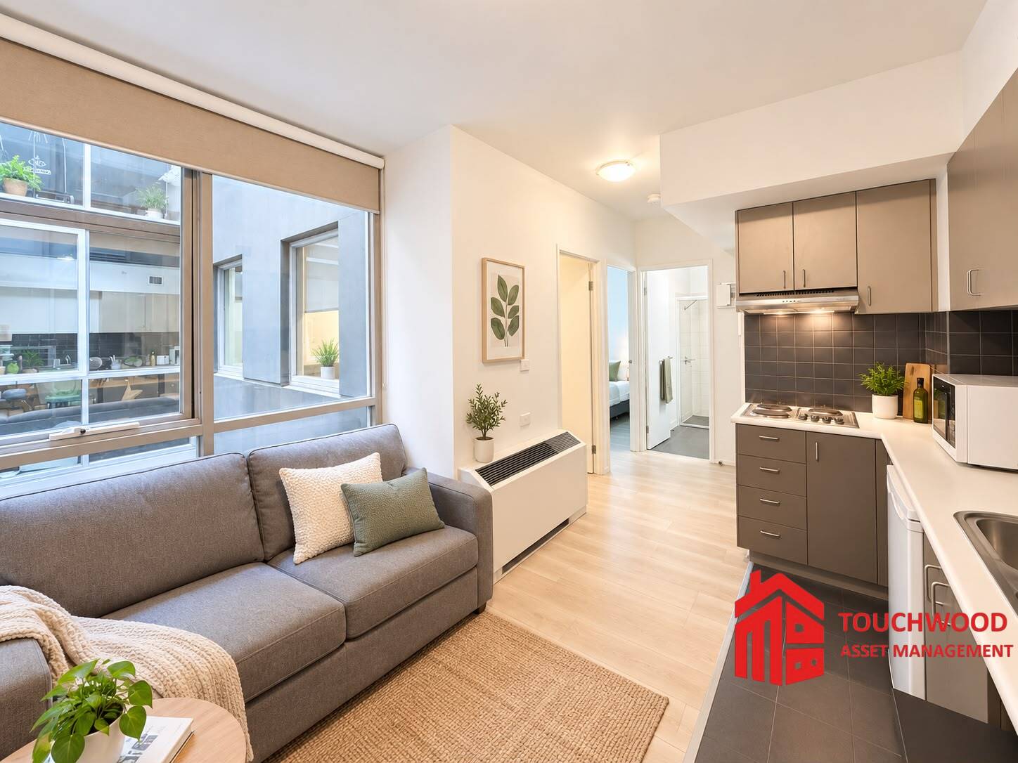 Furnished living area at 2016/39 Lonsdale Street, Melbourne