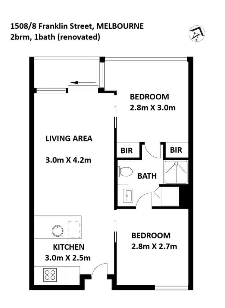 Floor plan of apartment 1508/8